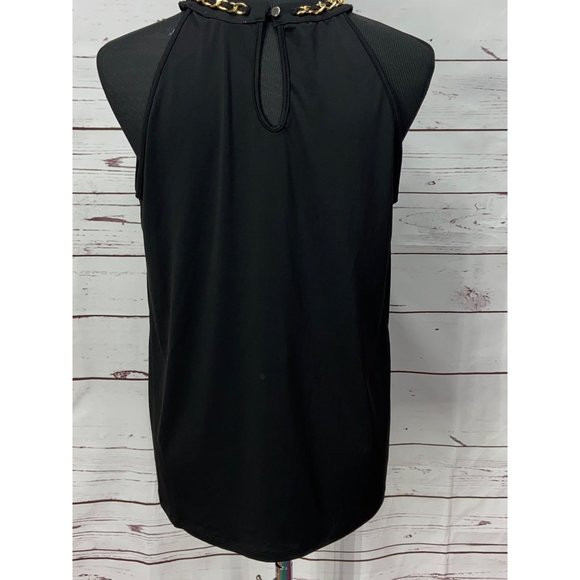 Lavish Black Gold Embellished Neck Women's Size Large Halter Style Flowy Elegant - Picture 3 of 8